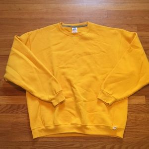 Yellow Russell athletic sweatshirt